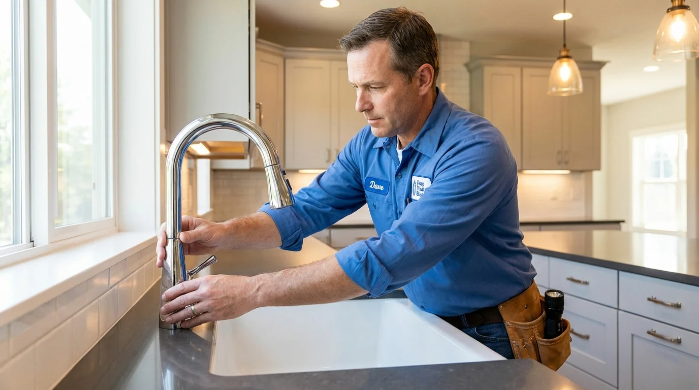 Kitchen faucet installation by Johns Plumbing LLC in Mount Pleasant